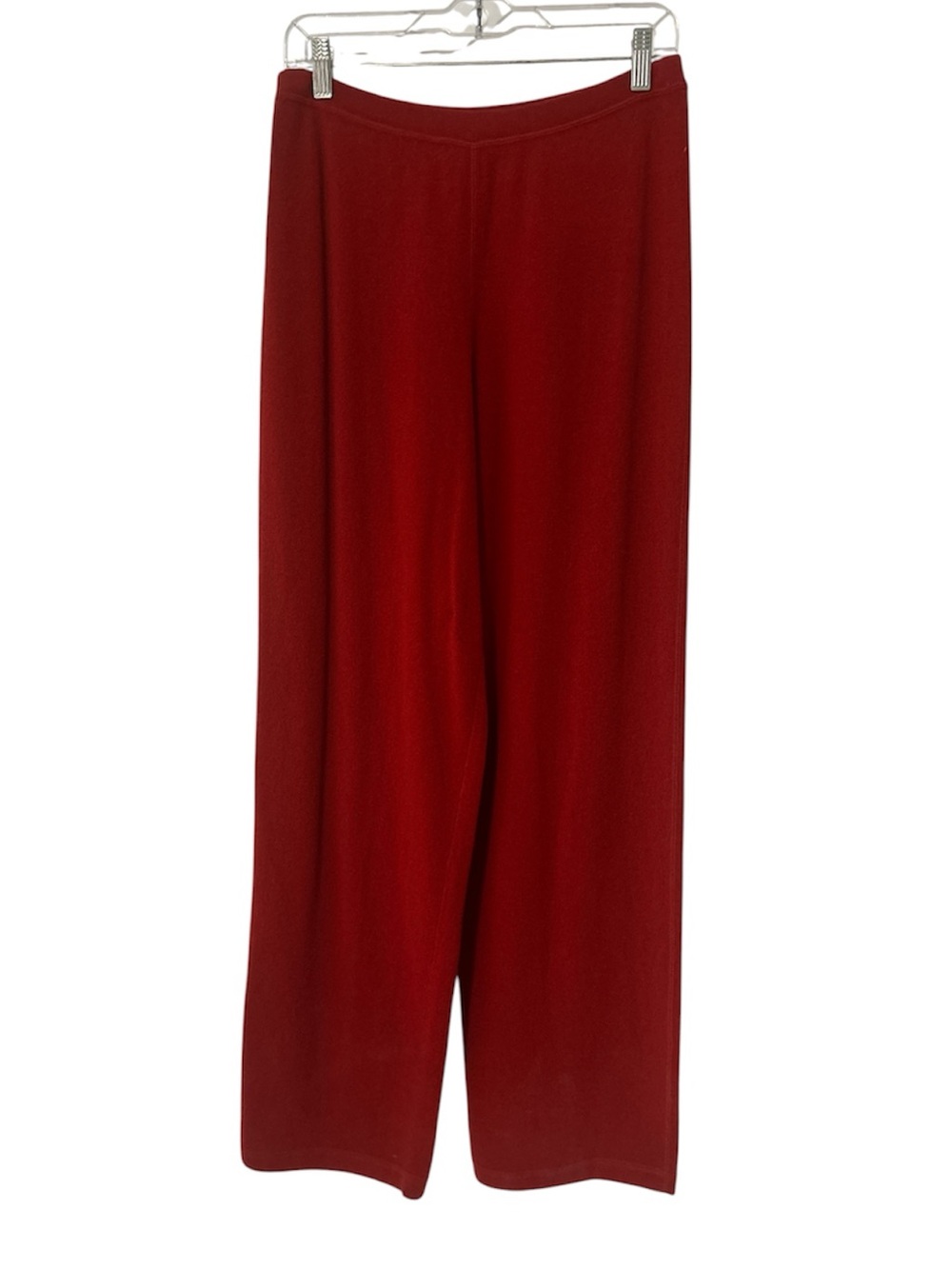 Neiman Marcus 100% Cashmere Elastic Waist Straight Leg Pull On Pants in Red - M